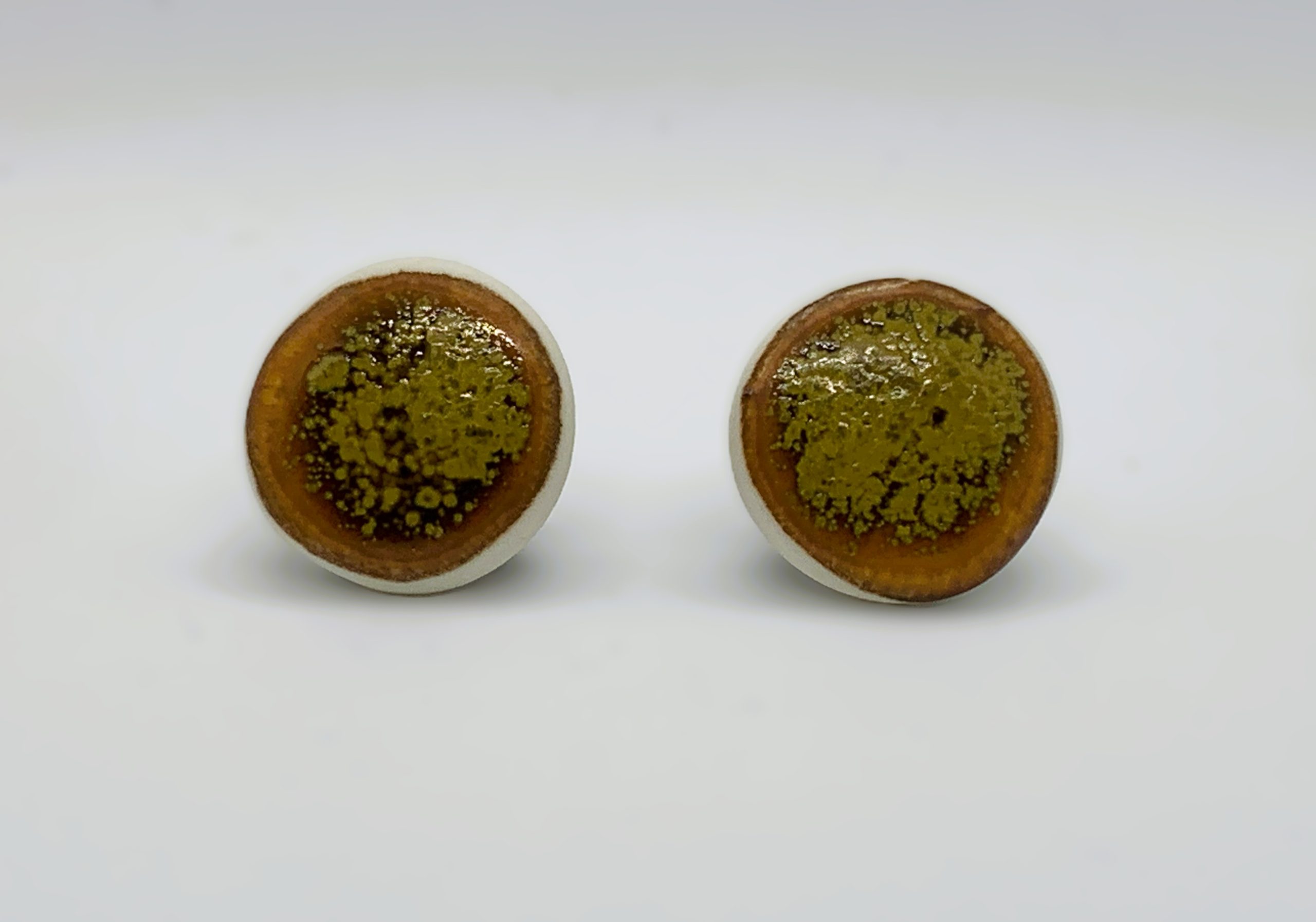 Clous d'oreilles porcelaine SUNNY - Email tenmoku