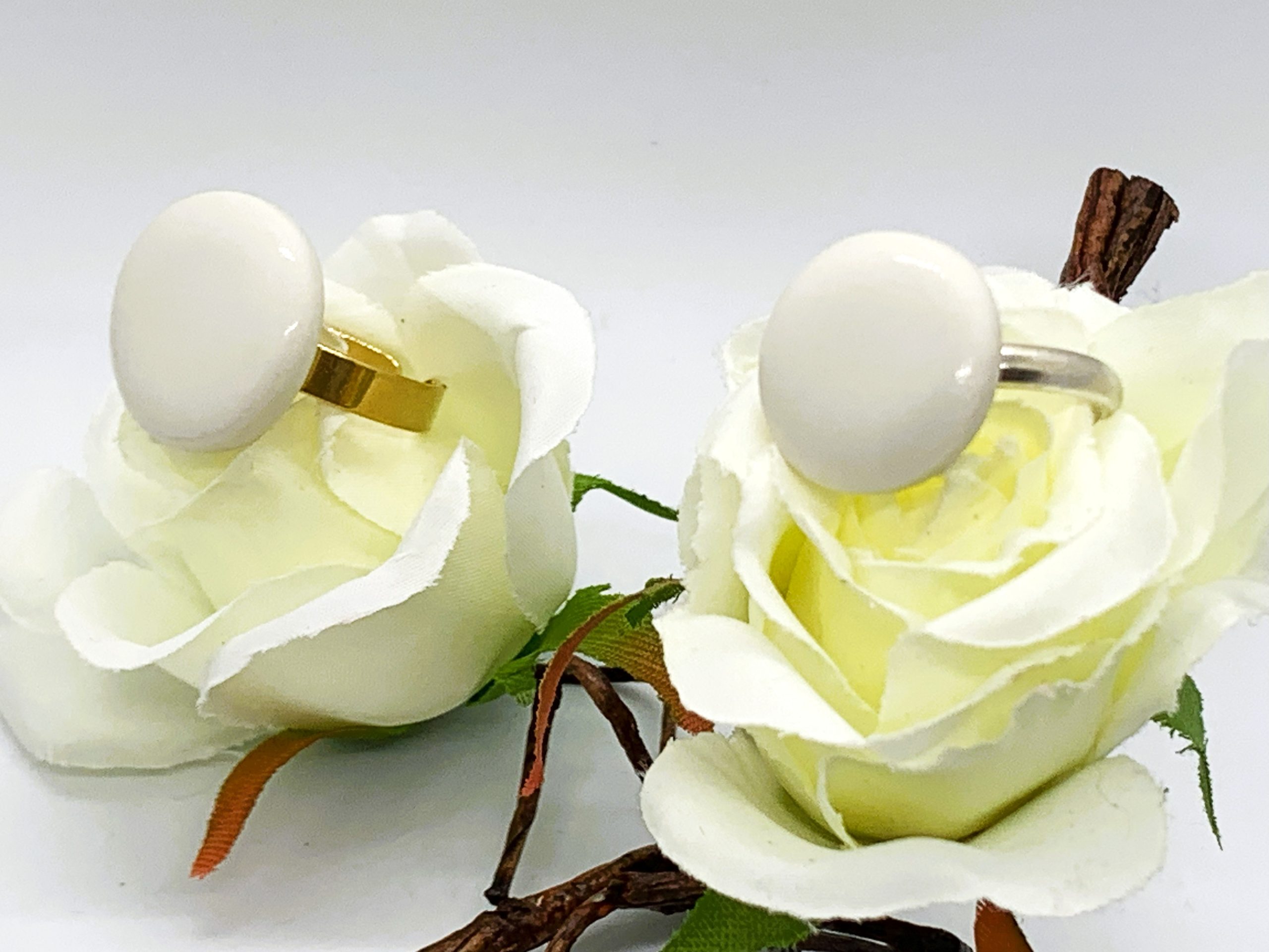 Bague porcelaine Sunny - blanc