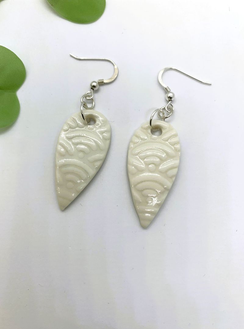 boucles d'oreilles porcelaine audra - blanc