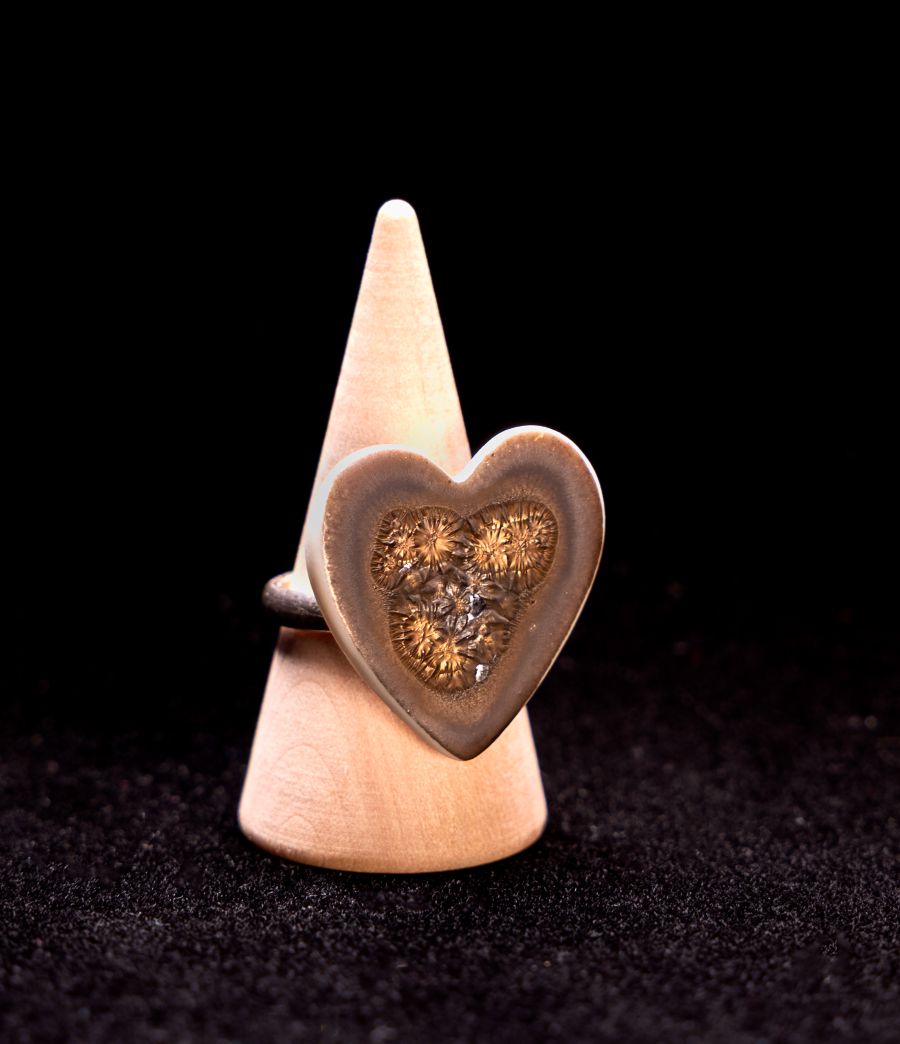bague en porcelaine CORA gris doré