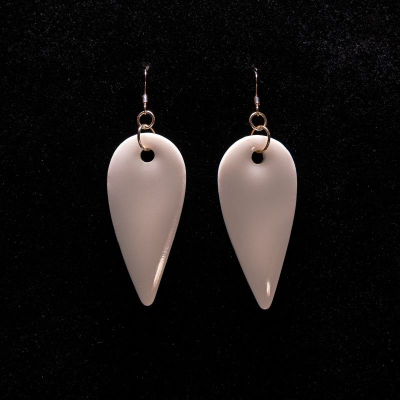 Boucles d'oreilles porcelaine ADA - couleur blanche